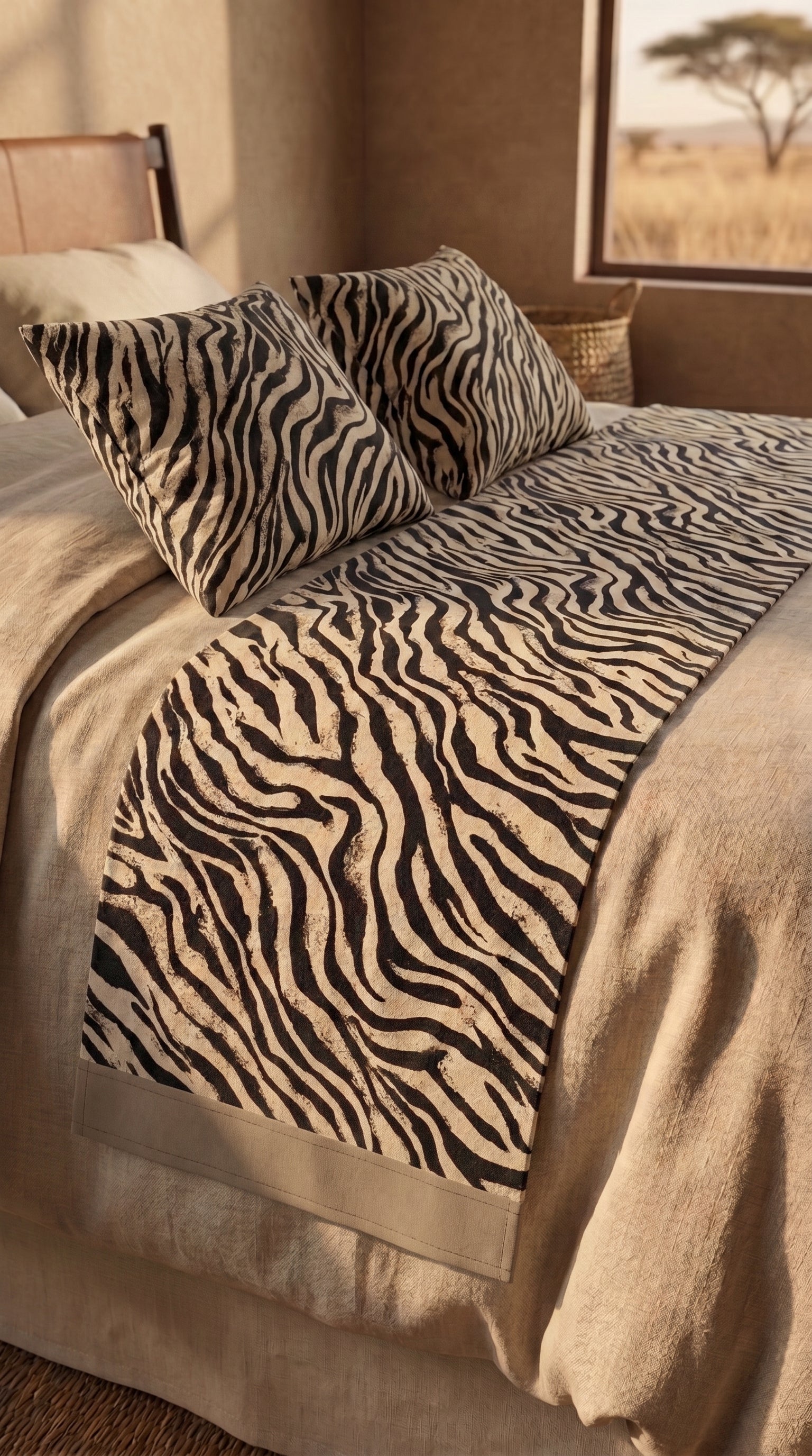 Safari (Zebra) Bed Runner
